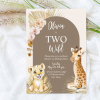 Deux bébés animaux sauvages boho arche 2e annivers