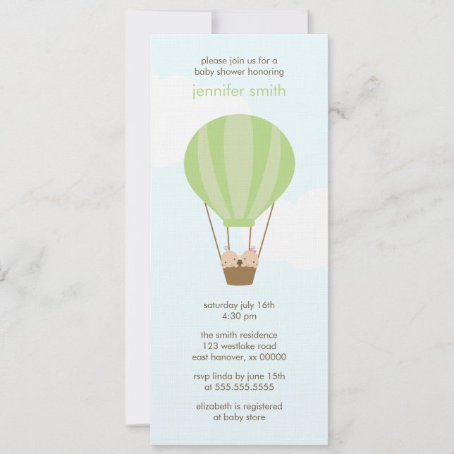 Invitation Deux bébés dans un ballon (Devant)