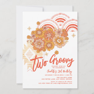 Invitation Deux Boho Super Floral Super 2e fête d'anniversair