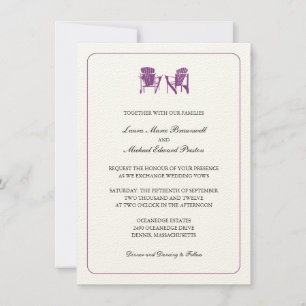 Invitation Deux chaises Adirondack Mariage
