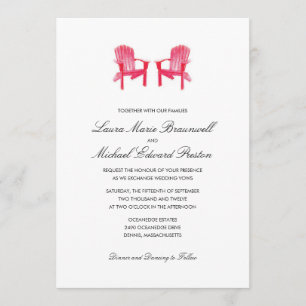 Invitation Deux chaises Adirondack Watercolor Mariage