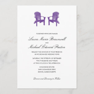 Invitation Deux chaises Adirondack Watercolor Mariage