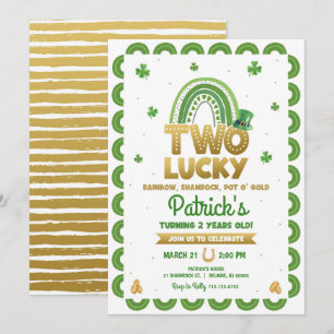 Invitation Deux chanceux 2e anniversaire de la Saint-Patrick