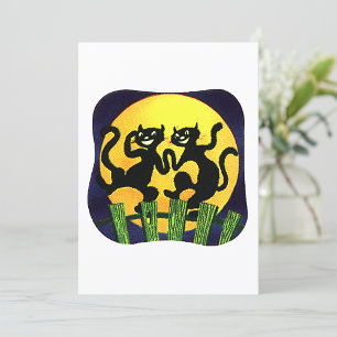 Invitation Deux chats noirs