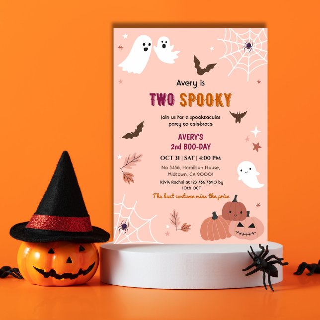 Invitation Deux chauves-souris fantômes de pêche Halloween ef (Créateur téléchargé)