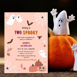Invitation Deux chauves-souris fantômes de pêche Halloween ef