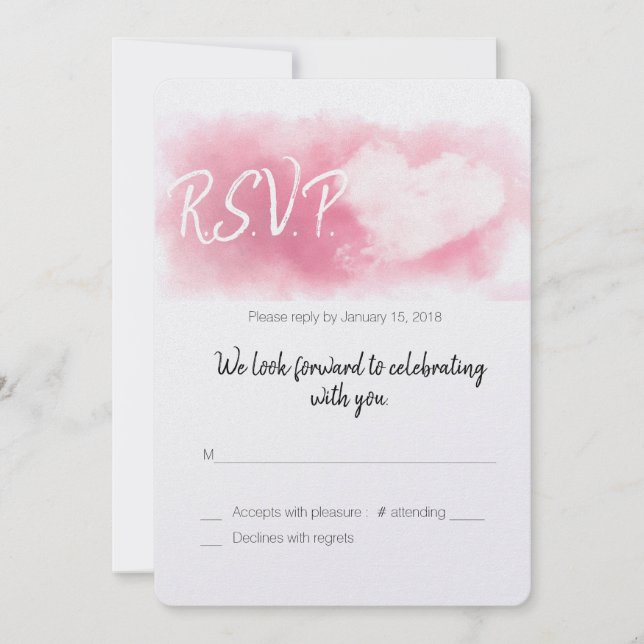 Invitation Deux cœurs/Mariage de la Saint-Valentin/RSVP (Devant)