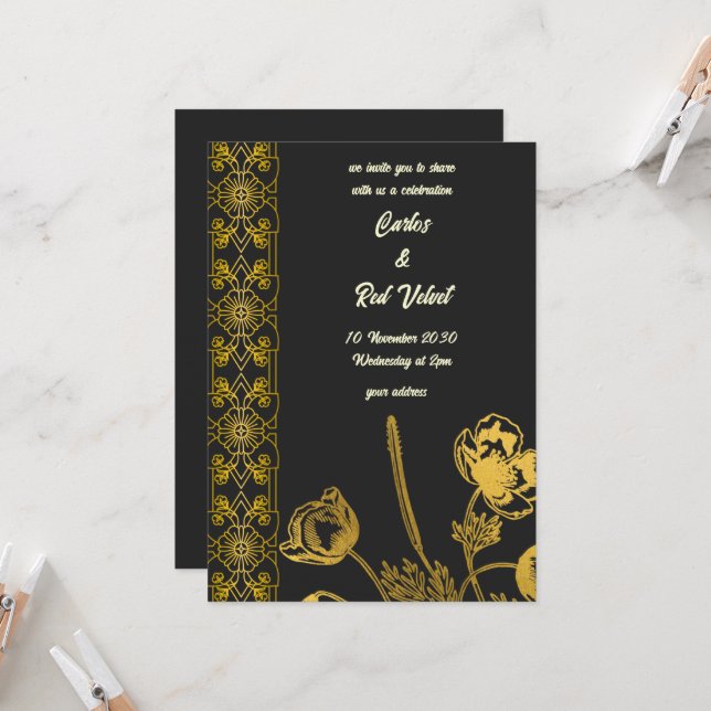 Invitation Deux Coeurs, Un Voyage (Devant/Arrière en situation)