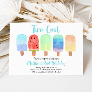 Invitation Deux Cool Blue Popsicle Anniversaire