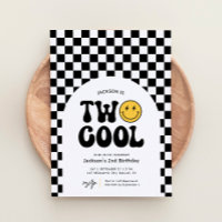 Deux Cool Checker Happy Face 2e anniversaire