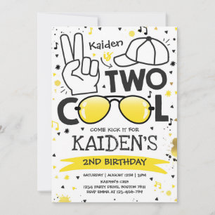 Invitation Deux Cool fête d'anniversaire I'm Two Cool 2e anni
