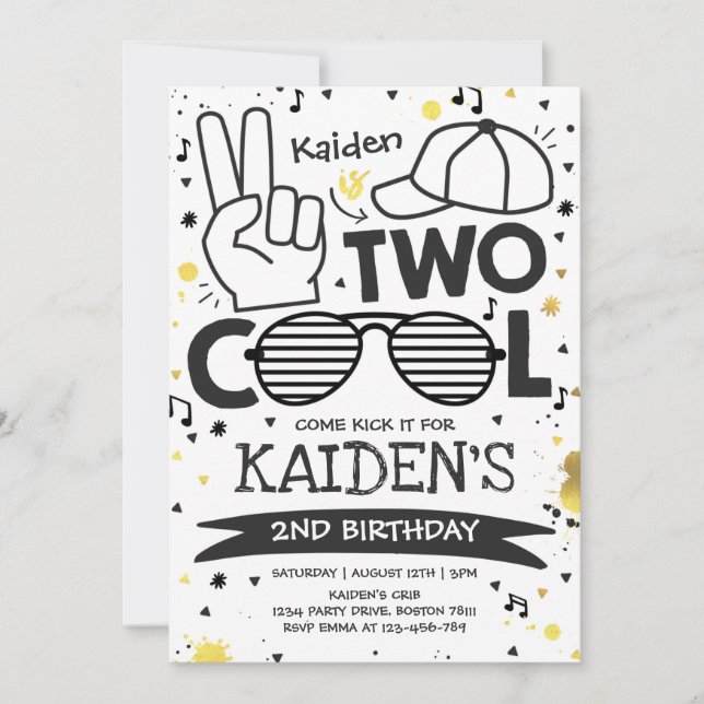 Invitation Deux Cool fête d'anniversaire I'm Two Cool 2e anni (Devant)