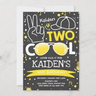 Invitation Deux Cool fête d'anniversaire I'm Two Cool 2e anni