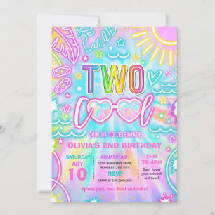Invitation Deux Cool Pool 2e fête d'anniversaire