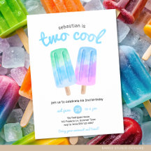 Deux Cool Popsicle fête d'été anniversaire