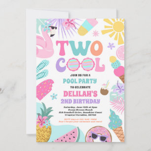 Invitation Deux Cool Tropical Summer Beach 2e fête d'annivers
