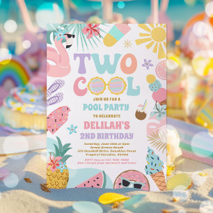 Invitation Deux Cool Tropical Summer Beach 2e fête d'annivers
