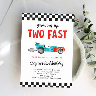 Invitation Deux courses de voiture rapides pour le 2e anniver