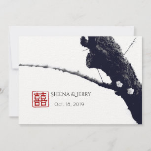 Invitation Deux d'entre nous deux Mariages chinois doublement