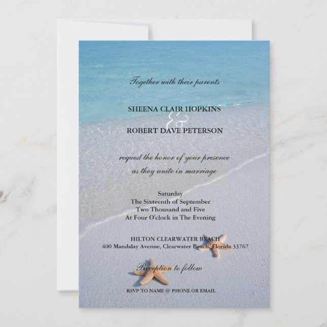 Invitation Deux d'entre nous| Mariage d'amoureux de l'océan (Devant)