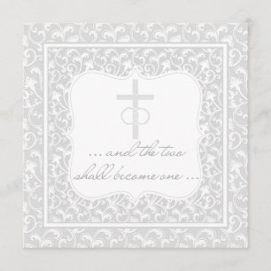 Invitation Deux deviendront un argent chrétien de mariage