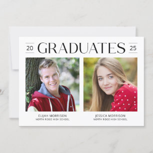 Invitation Deux Diplômés Diplôme conjoint Parti moderne Grad