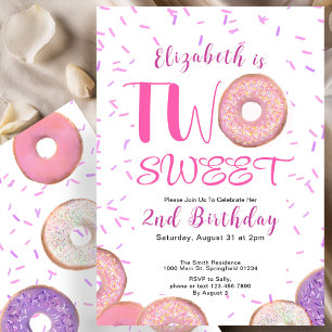Invitation Deux douces 2e beigne rose