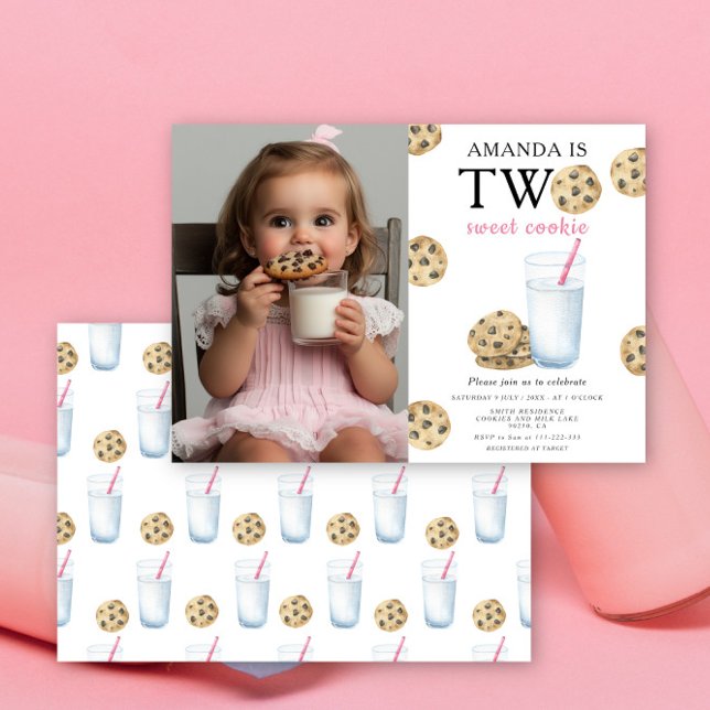 Invitation Deux douceurs, cookie et lait pour la première ann (Créateur téléchargé)