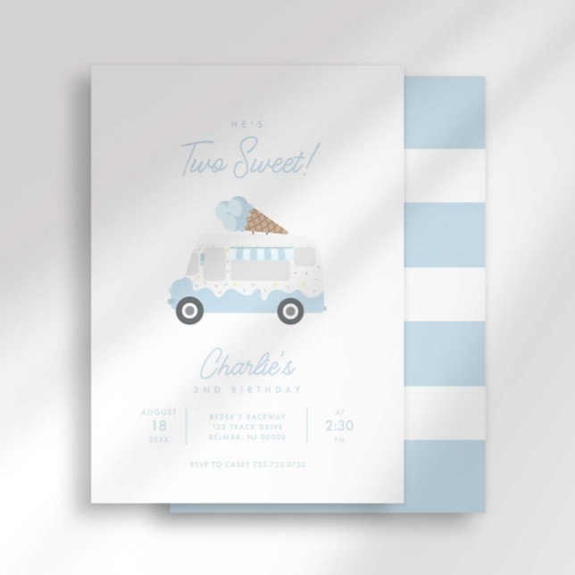 Invitation Deux douceurs pour le camion de glace d'anniversai (Créateur téléchargé)