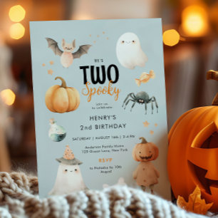 Invitation Deux Éffrayant Halloween 2e Anniversaire Invitatio