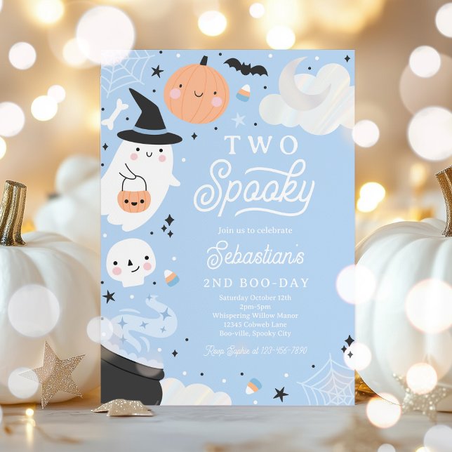 Invitation Deux Éffrayant Halloween Bly Ghost 2e fête d'anniv (Créateur téléchargé)