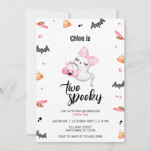 Invitation Deux Éffrayantes fille 2e anniversaire d'Halloween