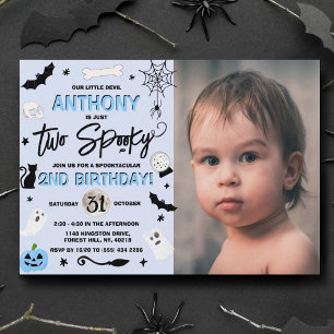 Invitation Deux Éffrayants ! Boys Halloween 2e anniversaire P