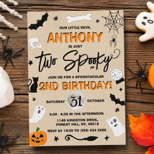 Invitation Deux Éffrayants ! Halloween 2e anniversaire
