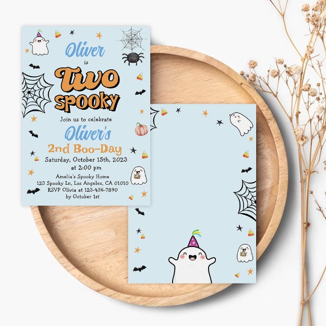 Invitation Deux Éffrayants Halloween Boy 2e anniversaire (Créateur téléchargé)