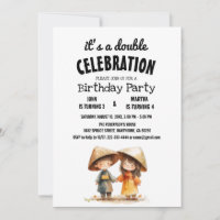 Deux Enfants Oriental East Asia Double Anniversair