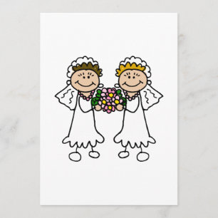 Invitation Deux épouses avec fleurs