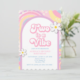 Invitation Deux est une ambiance Groovy, couleurs pastel fill