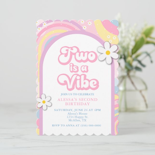 Invitation Deux est une ambiance Groovy, couleurs pastel fill (Debout devant)
