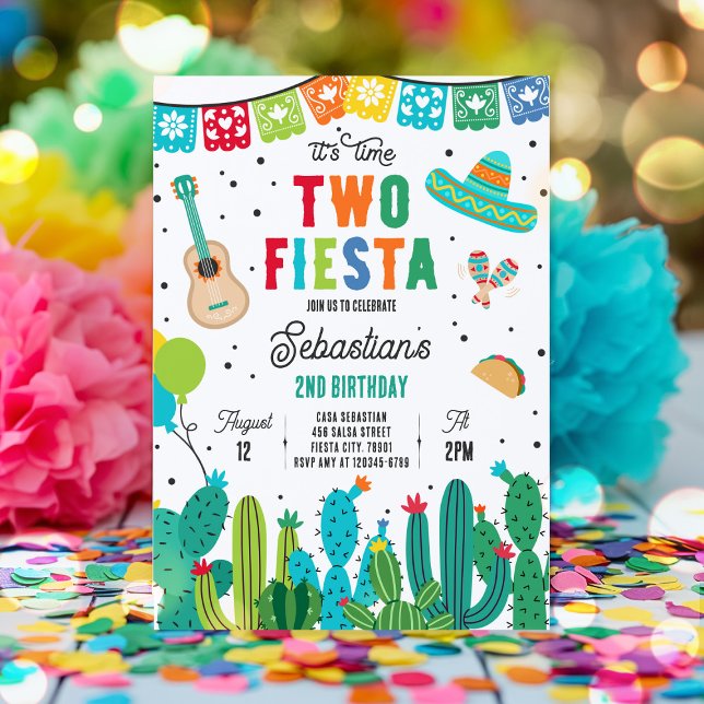 Invitation Deux Esta Mexicaine Fiesta 2e fête d'anniversaire (Créateur téléchargé)