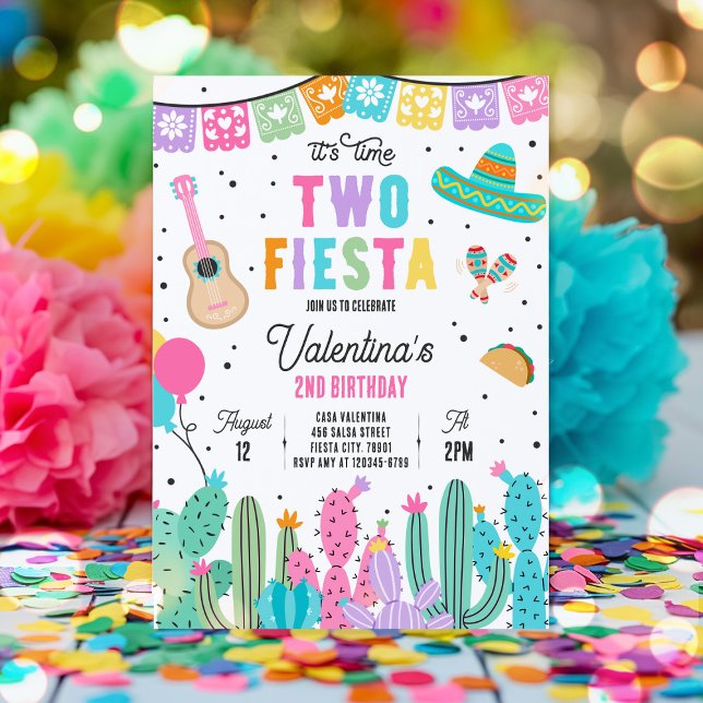 Invitation Deux Esta Mexicaine Fiesta 2e fête d'anniversaire (Créateur téléchargé)