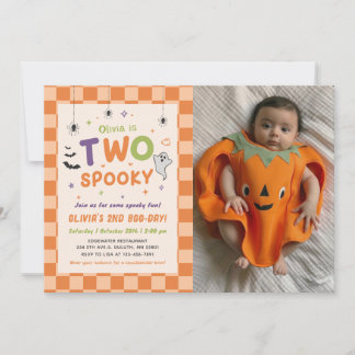 Invitation Deux fantômes effrayants d'Halloween pour une phot