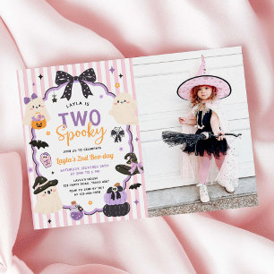 Invitation Deux fantômes effrayants Halloween 2e anniversaire