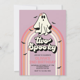 Invitation Deux Fantômes Rétro d'Halloween pour un Anniversai