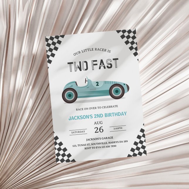 Invitation Deux Fast 2 Curieux Parcours Car 2e Anniversaire (Créateur téléchargé)