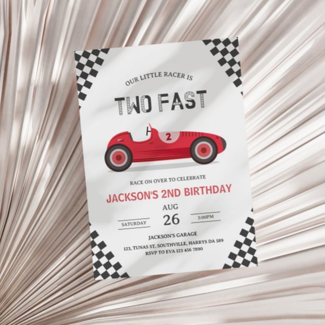 Invitation Deux Fast 2 Curieux Parcours Car 2e Anniversaire (Créateur téléchargé)