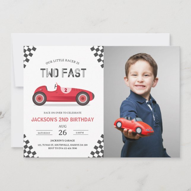 Invitation Deux Fast 2 Curieux Parcours Car 2e Anniversaire I (Devant)