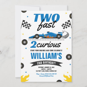 Invitation Deux Fast 2 Curieux Race Car 2e Anniversaire