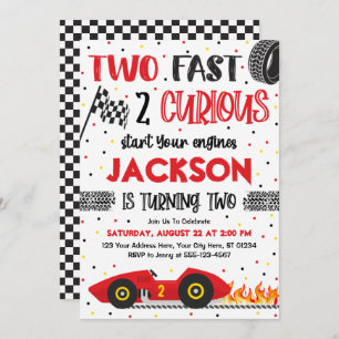 Invitation Deux Fast 2 Curious Birthday Invitation, Boy Racin