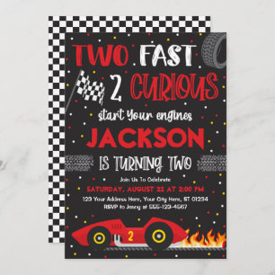 Invitation Deux Fast 2 Curious Birthday Invitation, Boy Racin